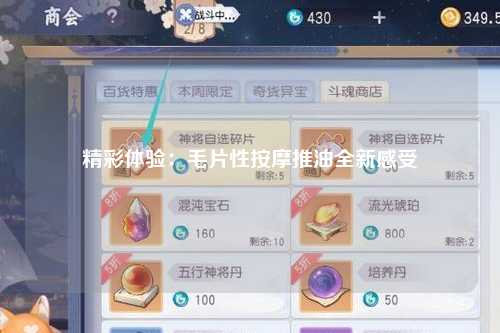 精彩体验：毛片性按摩推油全新感受